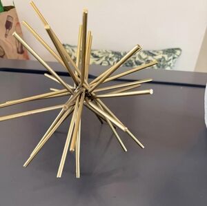 Words Away Urchin Gold Leaf Contemporary Copper Finish Sculpture Statue Decor